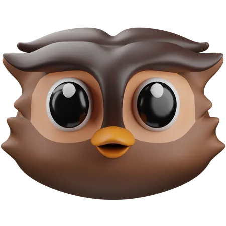 Owl Head Emoji  3D Icon