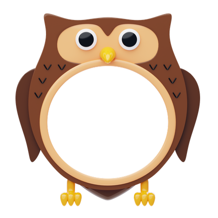 Owl Shape Animal Frame  3D Icon