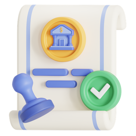 Ownership certificate  3D Icon