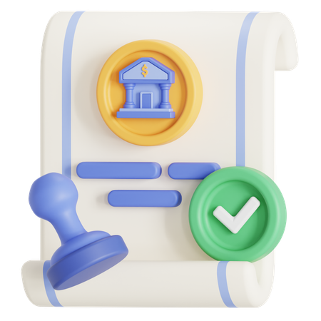 Ownership certificate  3D Icon