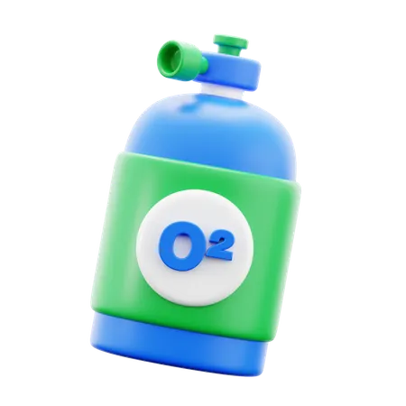 Oxygen Tank Cylinder For Icu Breath Patient Treatment Medical Hospital 3 D Icon Illustration Render Design 3D Icon