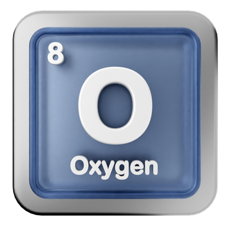 Oxygen Periodic Table  3D Icon