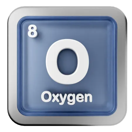 Oxygen Periodic Table  3D Icon