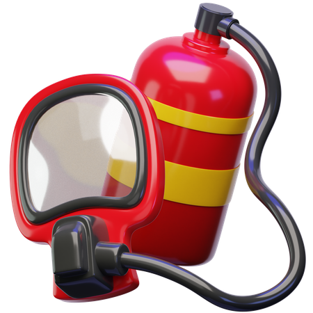 マスク付き酸素ボンベ  3D Icon