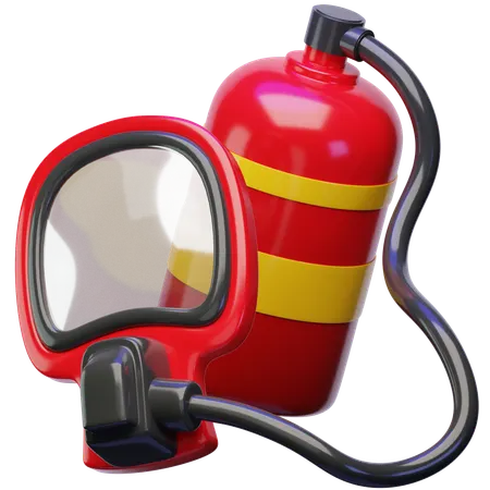 マスク付き酸素ボンベ  3D Icon