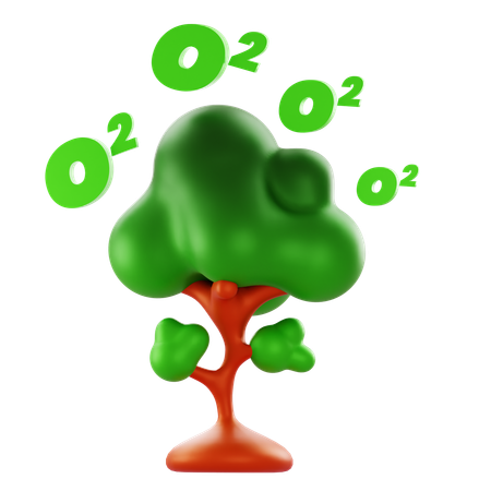 Oxygène produit par les arbres  3D Icon