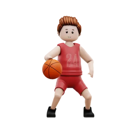 Oi, jogando basquete  3D Illustration