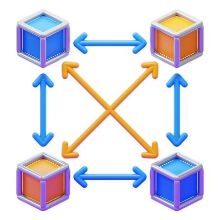 P 2 P Network  3D Icon