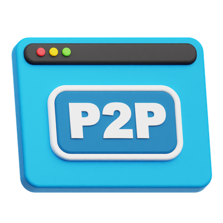 P 2 P Website  3D Icon