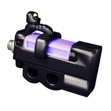 Cute Cartoon P 50 Gun Weapon In Black And Purple Tone Police Bandit And Military Weapon Defense Help Option Against Enemy Aggressor Anti Terrorism Action 3D Icon