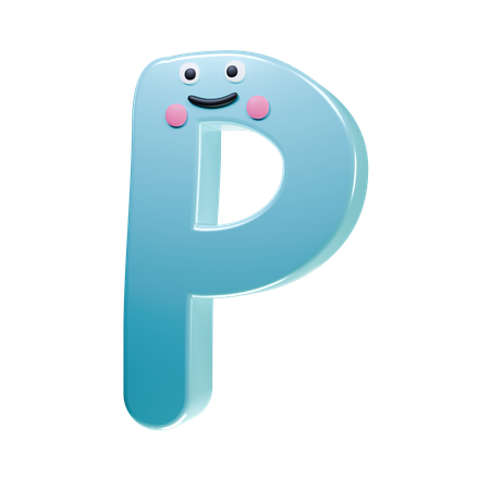 P アルファベット  3D Icon