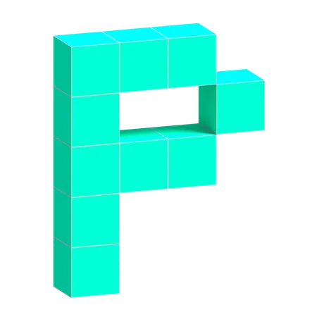 P Alphabet  3D Icon