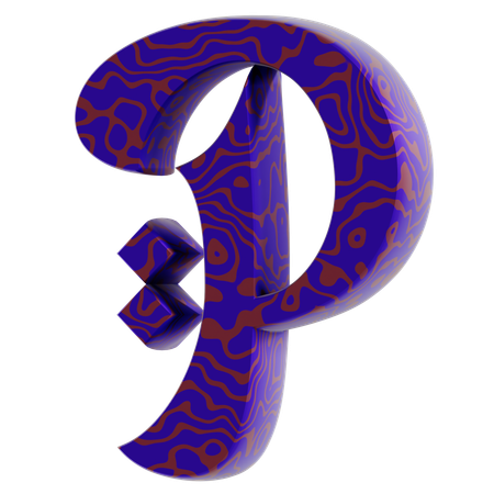 P Alphabet  3D Icon