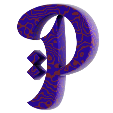 P Alphabet  3D Icon