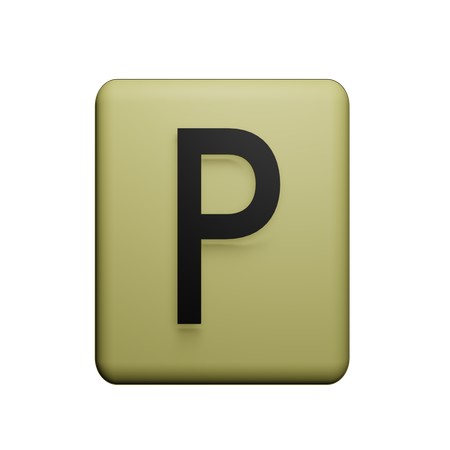 P Alphabet  3D Icon