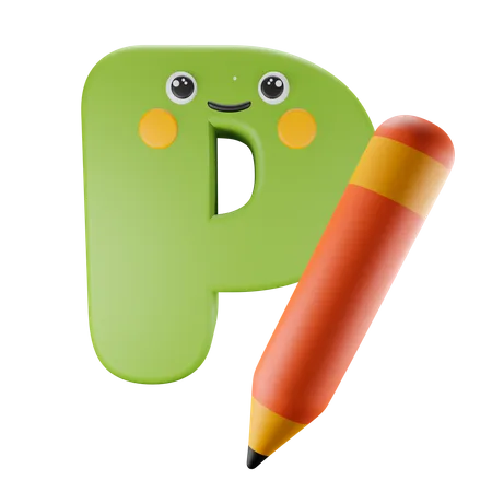 P Alphabet  3D Illustration