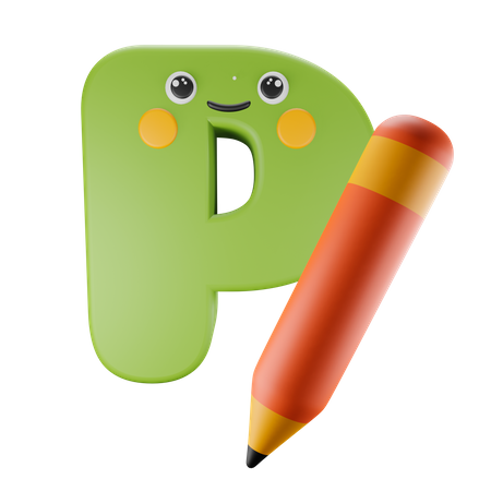 P Alphabet 3D Illustration