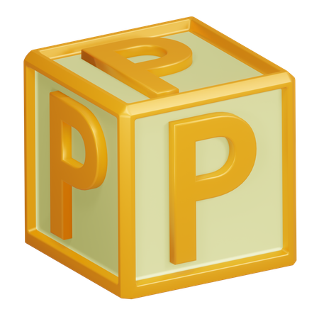 P Alphabet Letter  3D Icon