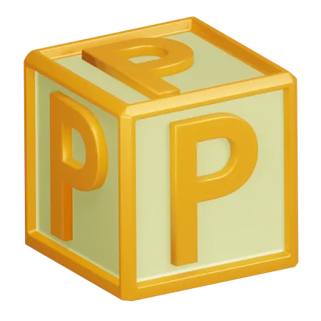 P Alphabet Letter  3D Icon