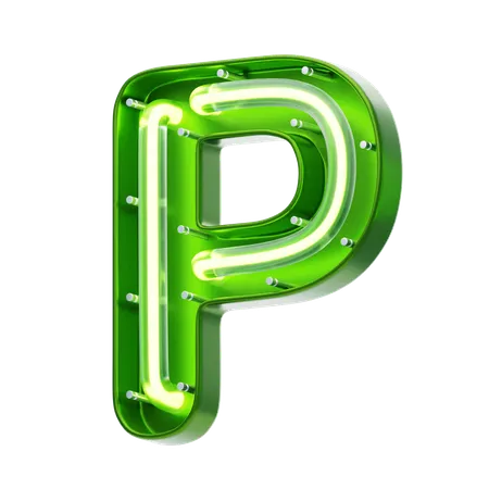 Texto neon em formato de letra p  3D Icon