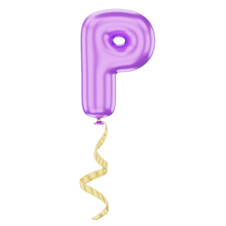 P Latter Balloon  3D Icon