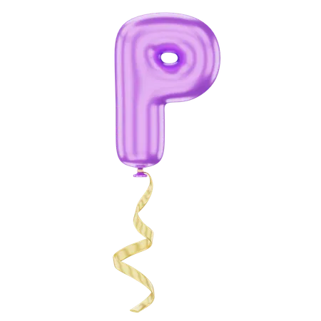 P Latter Balloon  3D Icon