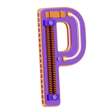 P 文字  3D Icon