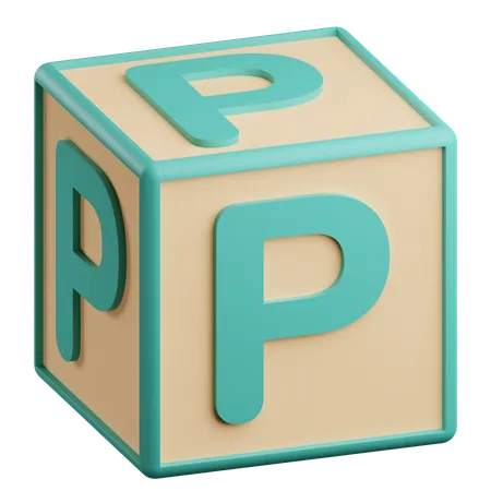 3 D P Letter Illustration 3D Icon