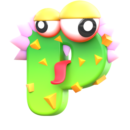 P Monster Alphabet  3D Icon