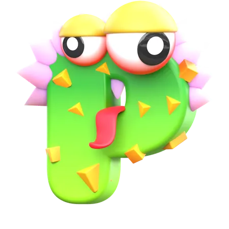 P Monster Alphabet  3D Icon