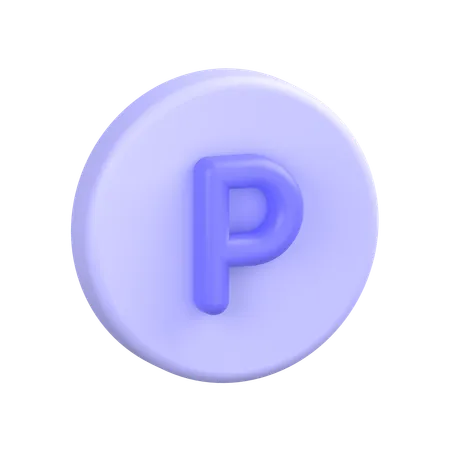 P Sign  3D Icon