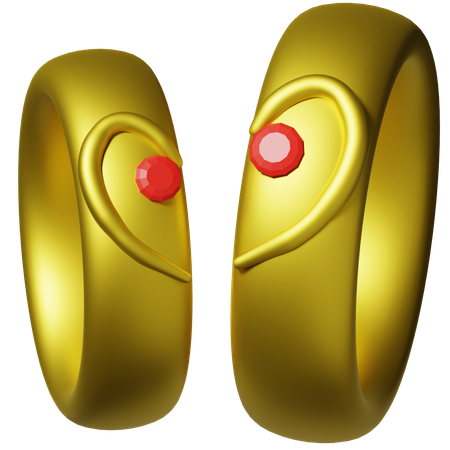 Paar Ringe  3D Icon