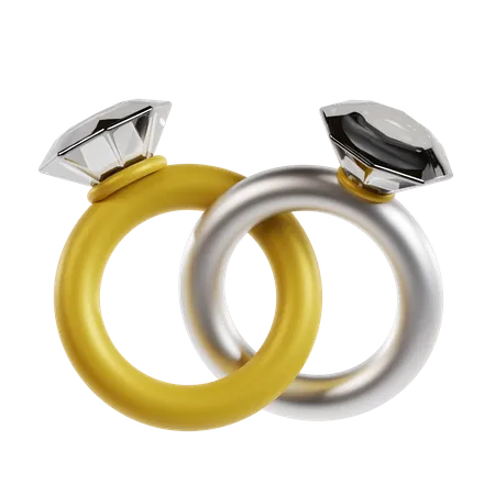 Paar Ringe  3D Icon