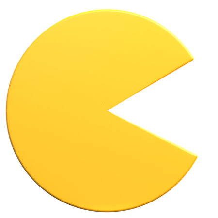 Forma geométrica do pac man  3D Icon