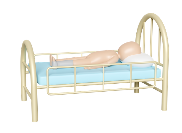 Cama de paciente com paciente  3D Icon