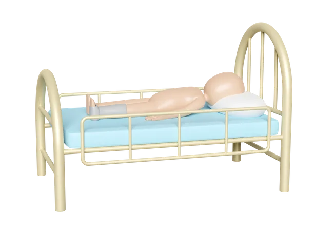 Cama de paciente com paciente  3D Icon