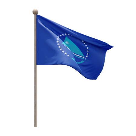 Pacific Community Flag Pole  3D Flag