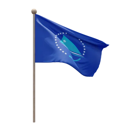 Pacific Community Flagpole 3D Illustration