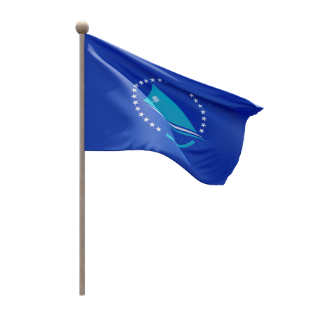 Pacific Community Flagpole 3D Icon