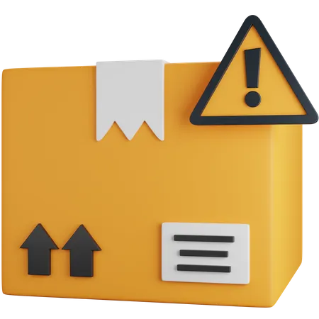 3 D Rendering Shipping Box With Problem Sign Isolated 3D Icon