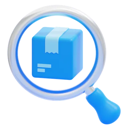 Package and Magnifying Glass  3D Icon