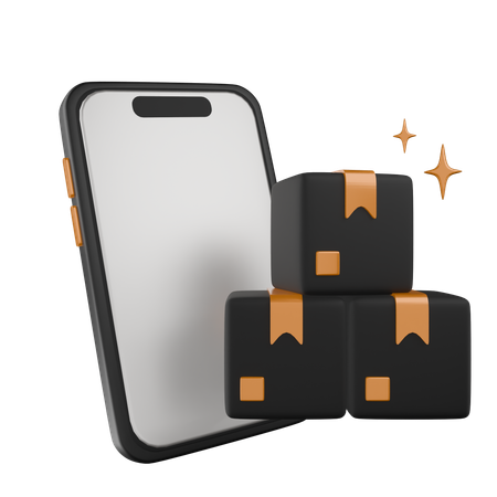 Package Box Management Through Smartphone  3D Icon