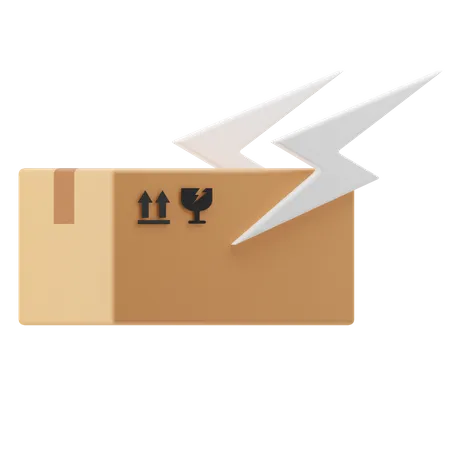 Package box with lighting symbol  3D Illustration