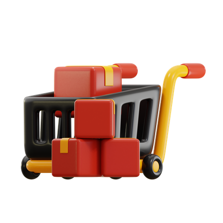 Package Cart  3D Icon