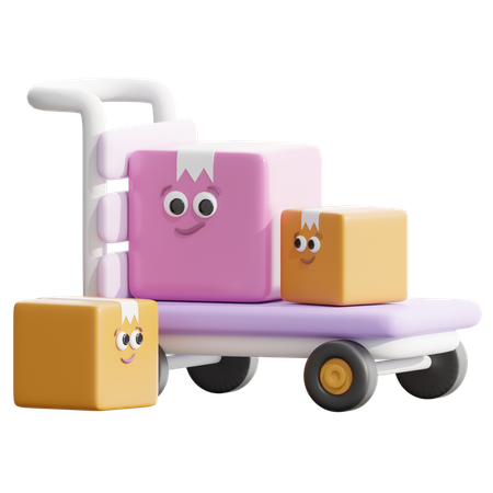 Package Cart  3D Icon