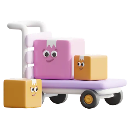 Package Cart  3D Icon