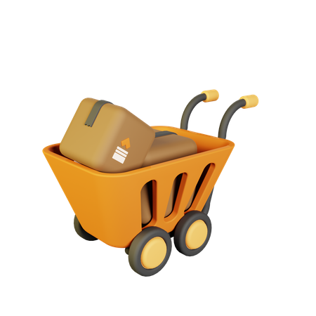 Package Cart  3D Icon