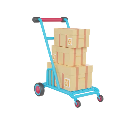 Package Cart  3D Icon