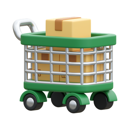 Package Cart  3D Icon