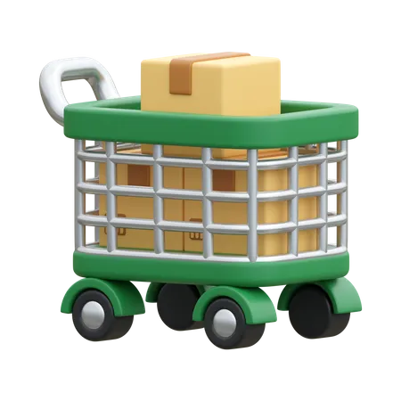 Package Cart  3D Icon